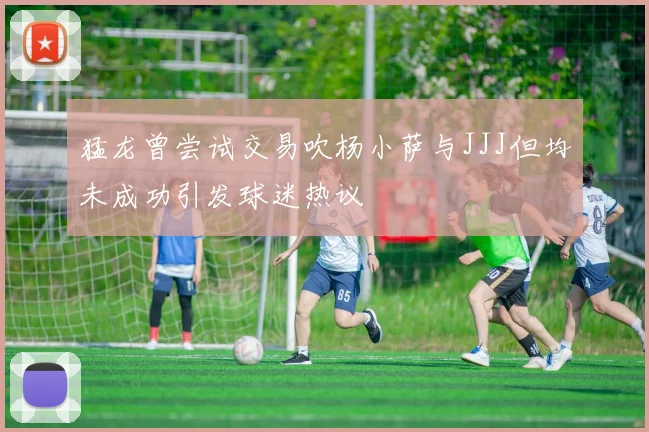 猛龙曾尝试交易吹杨小萨与JJJ但均未成功引发球迷热议